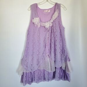 Pretty Angel Layered Purple Dress/Tunic Vintage